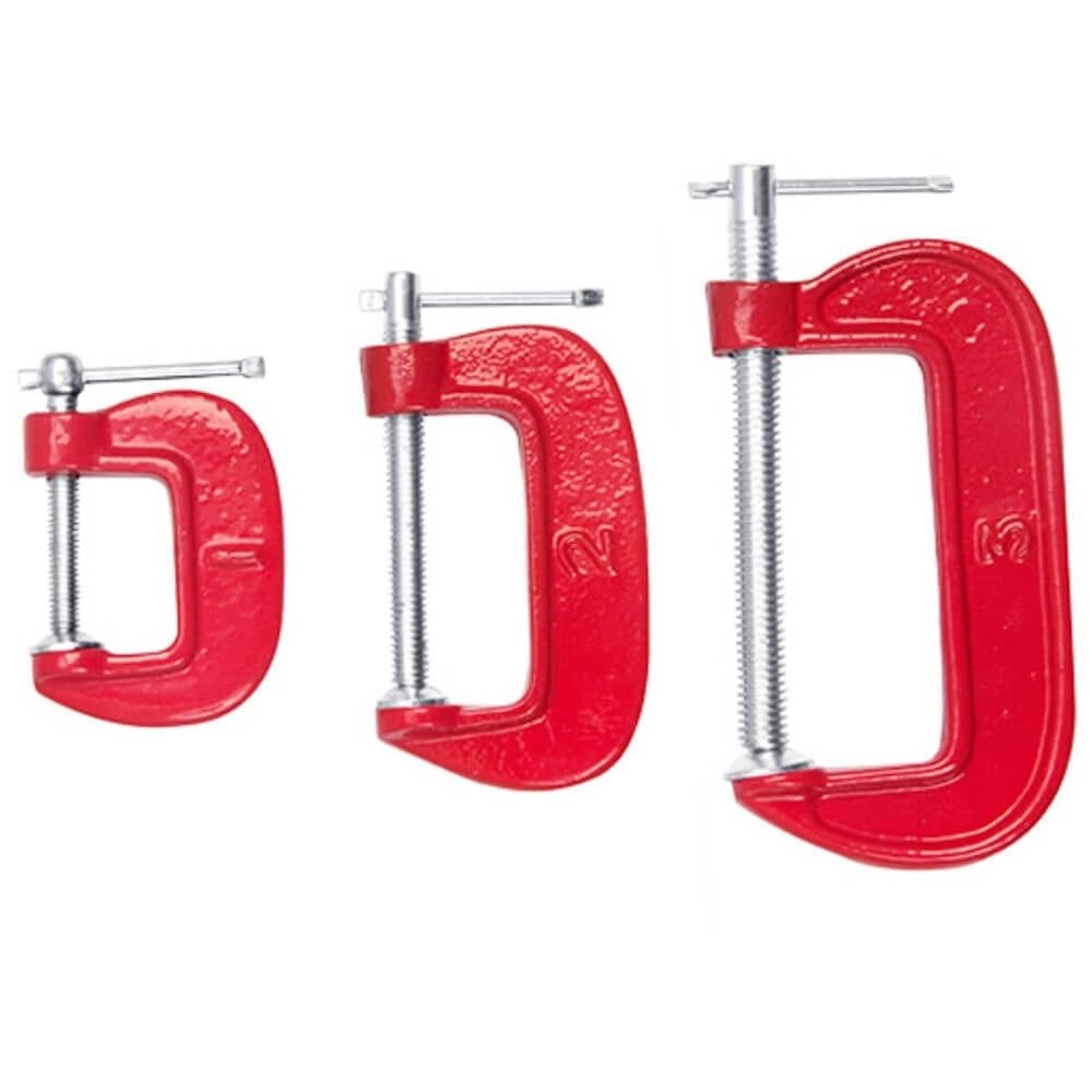 Kit com 3 Grampos Tipo C 1 a 3”” - 8877 - BRASFORT