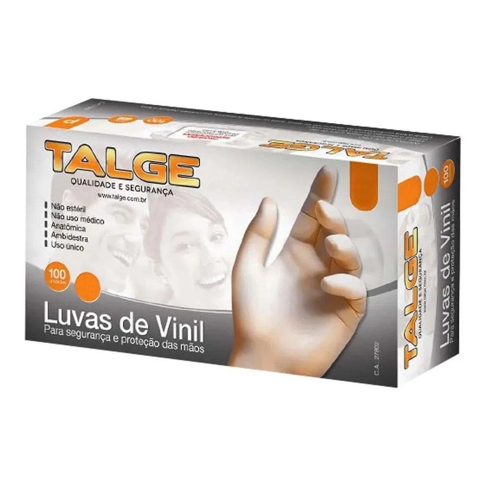 Luva Transparente De Vinil Sem Pó Talge C/1000 Tamanho G Uni