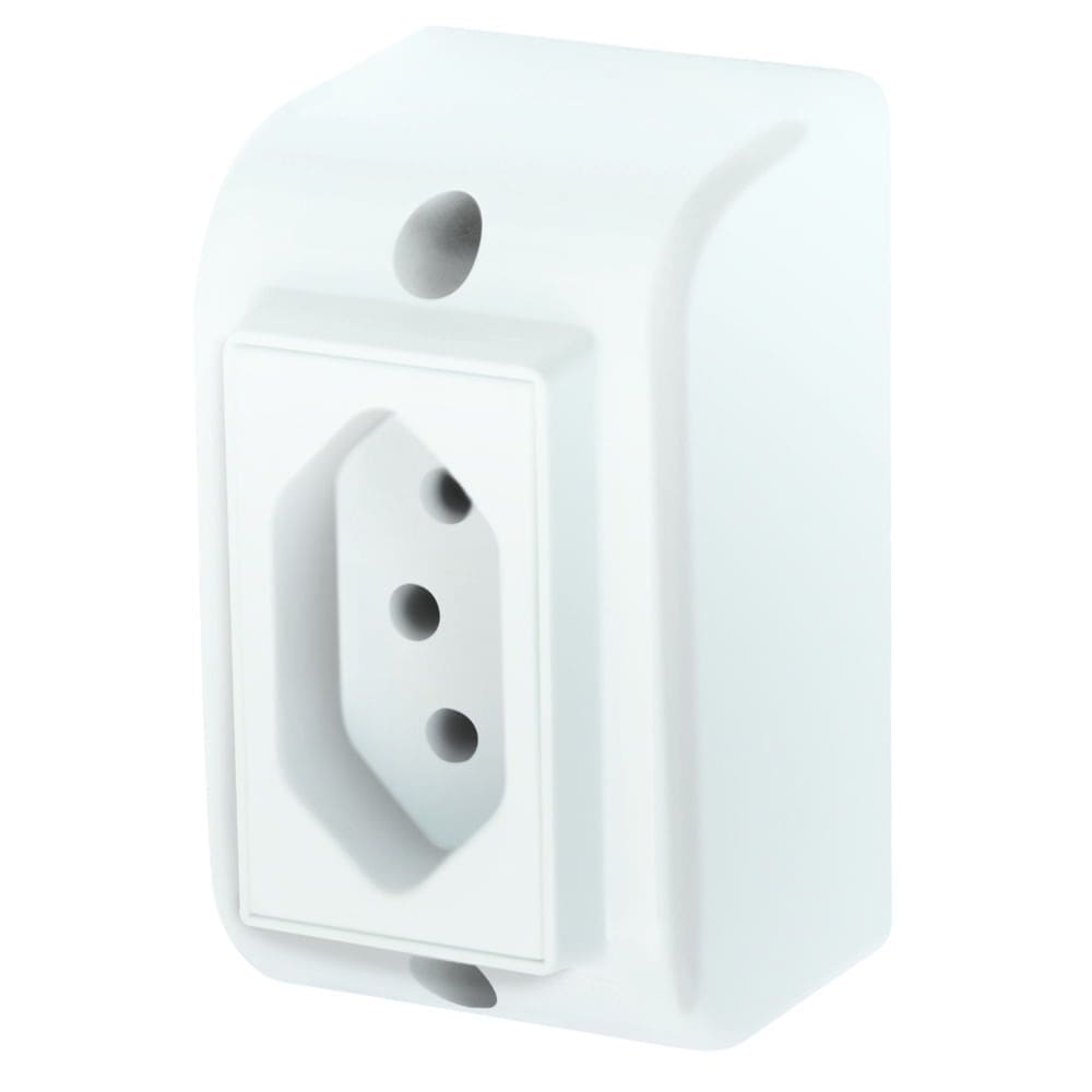 Tomada 2P+T 20A 250 Volts Sobrepor - 2550 - FAME