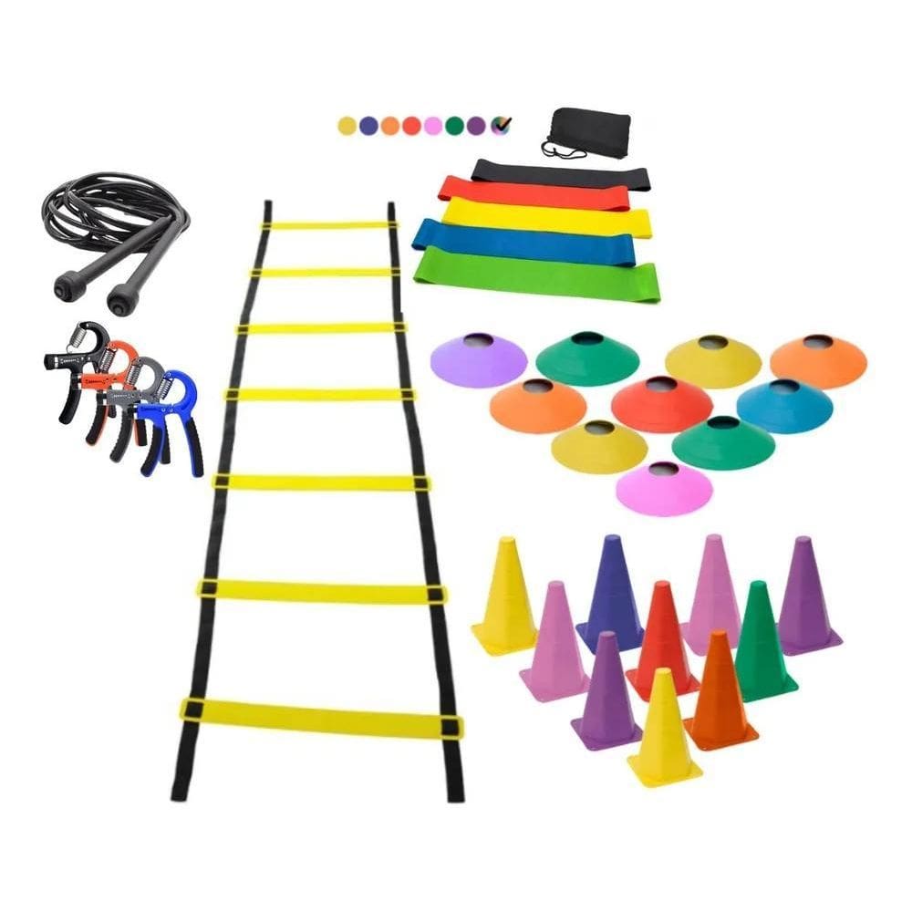 Kit Treino Funcional Agilidade 10 Cones 10 Chapeu Escada