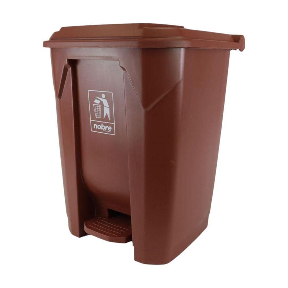 Lixeira Elegante Grande Com Pedal 50l Para áreas Exteriores Em Marrom