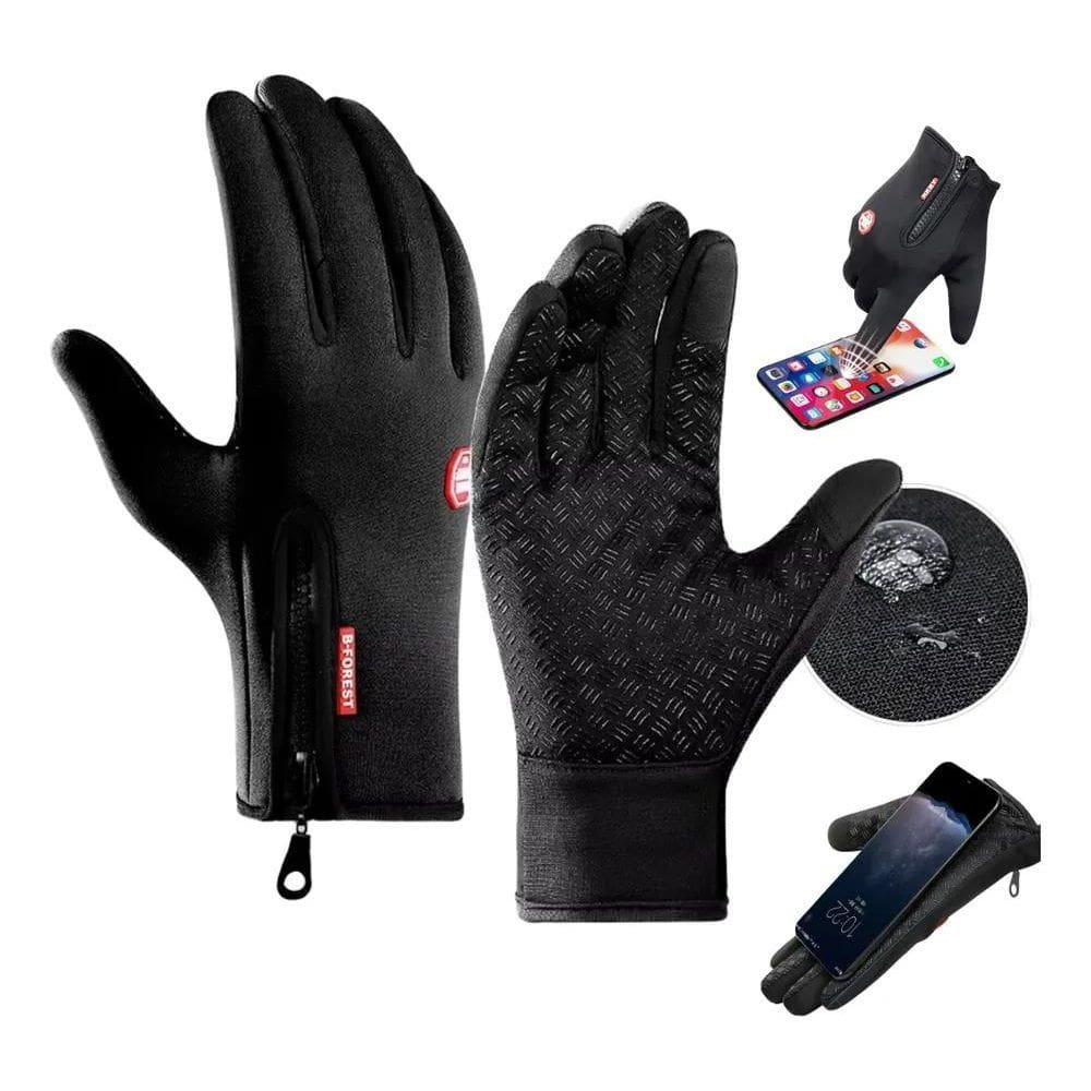 Par Luva Motoqueiro Térmica E Impermeável Com Touch Screen