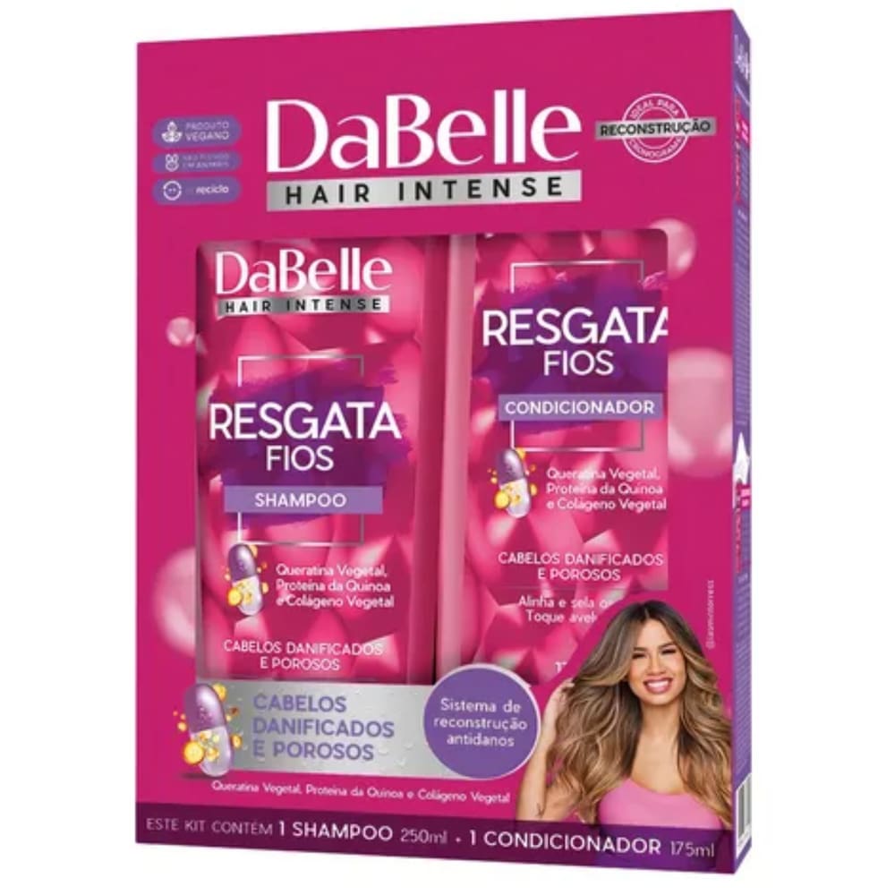 Kit Shampoo E Condicionador Resgata Fios Dabelle Queratina