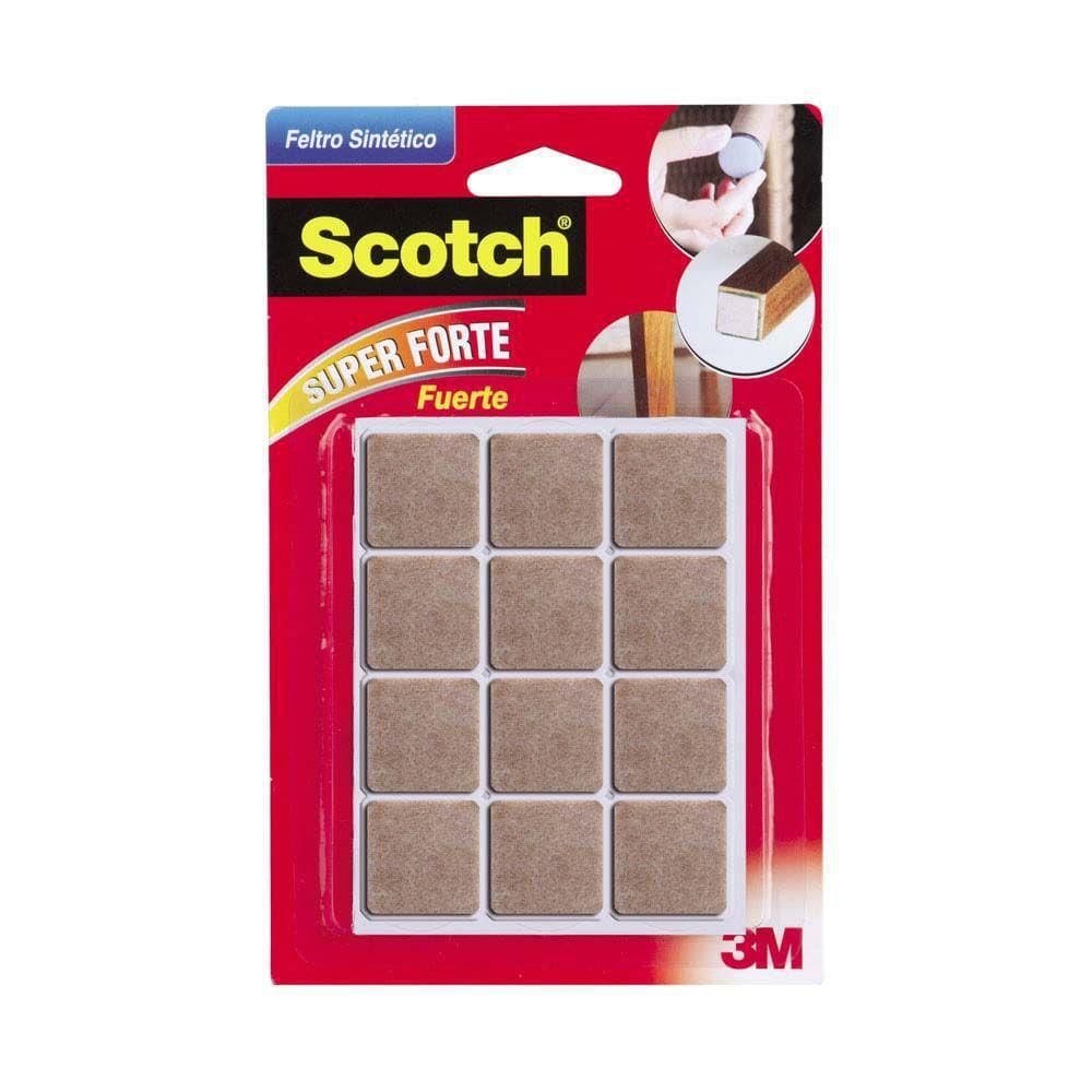 Feltro Sintético Quadrado Pequeno Marrom Scotch 12un - 3M