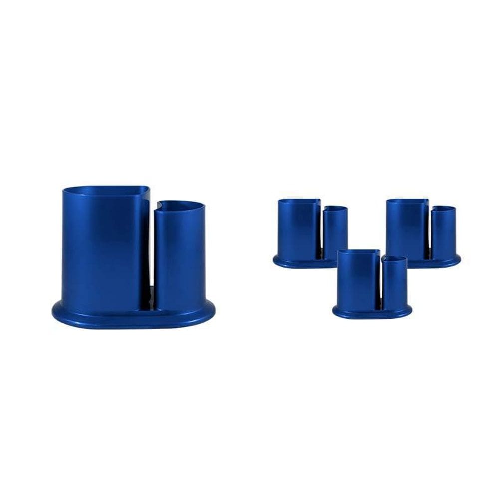 Kit 4 Porta Lápis Duo Azul Plástico