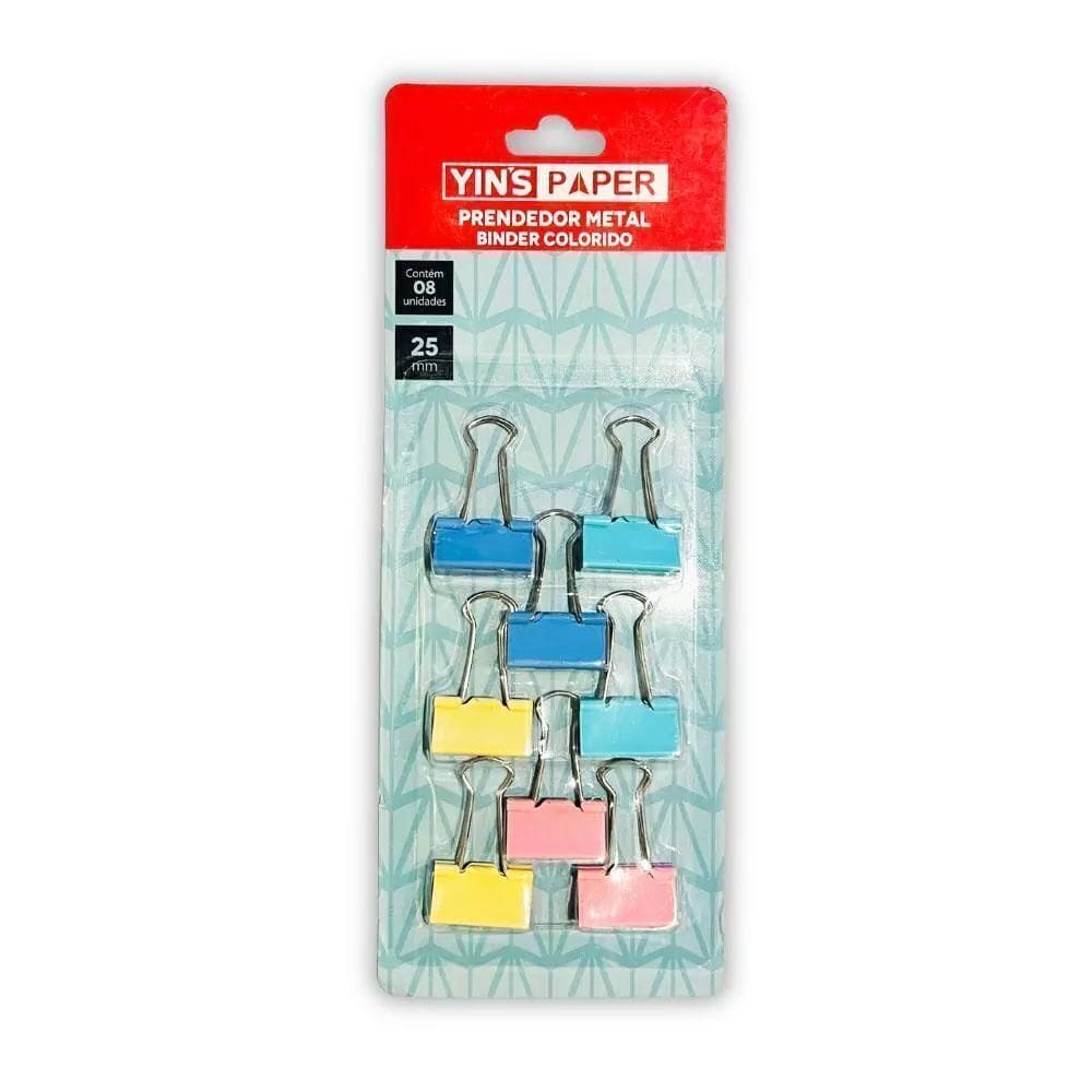 Prendedor De Papel Binder Clips 25Mm 8Und Yins Paper