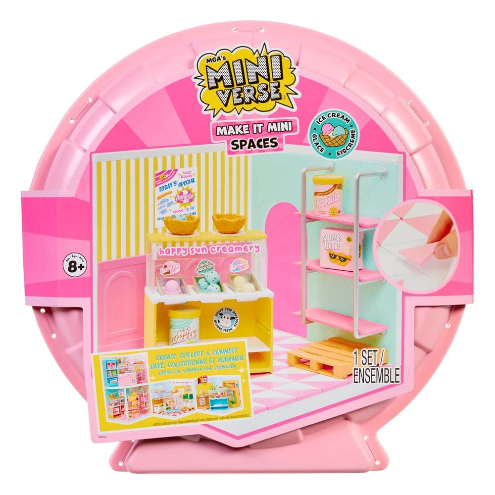 Conjunto de construção Miniverse Make It Mini Spaces Ice Cream Shop da MGA