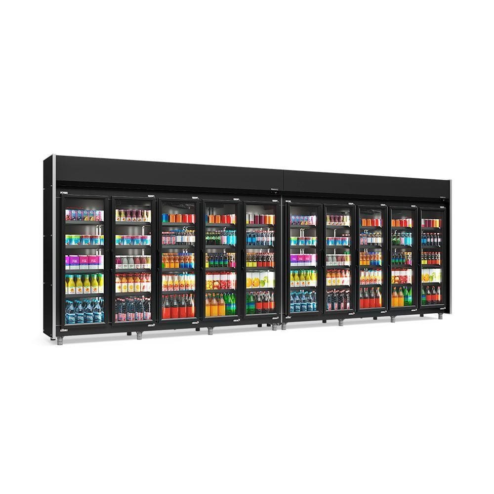Expositor 10 Portas All Black GEAS10PLB 4 Prateleiras 220v Gelopar