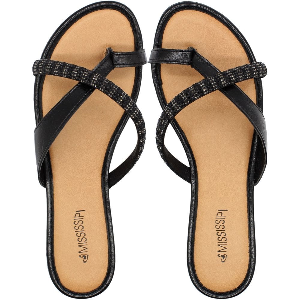 Tamanco De Dedo Rasteiro Mississipi  Tira Strass Feminino