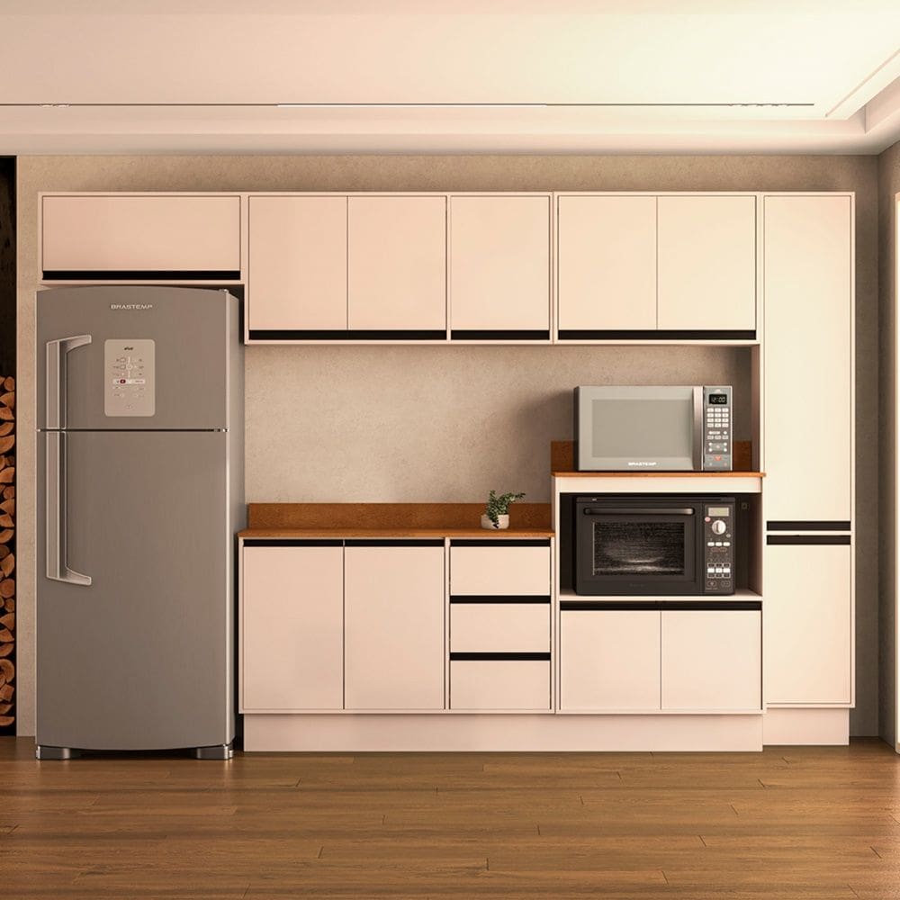 Cozinha Compacta 6 Peças 250050 Com Tampo Koya Creme Politorno Móveis