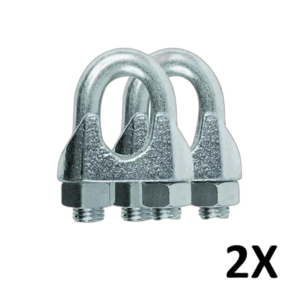 Kit 2 Clips Grampado Para Cabo De Aço 8Mm 5/16``