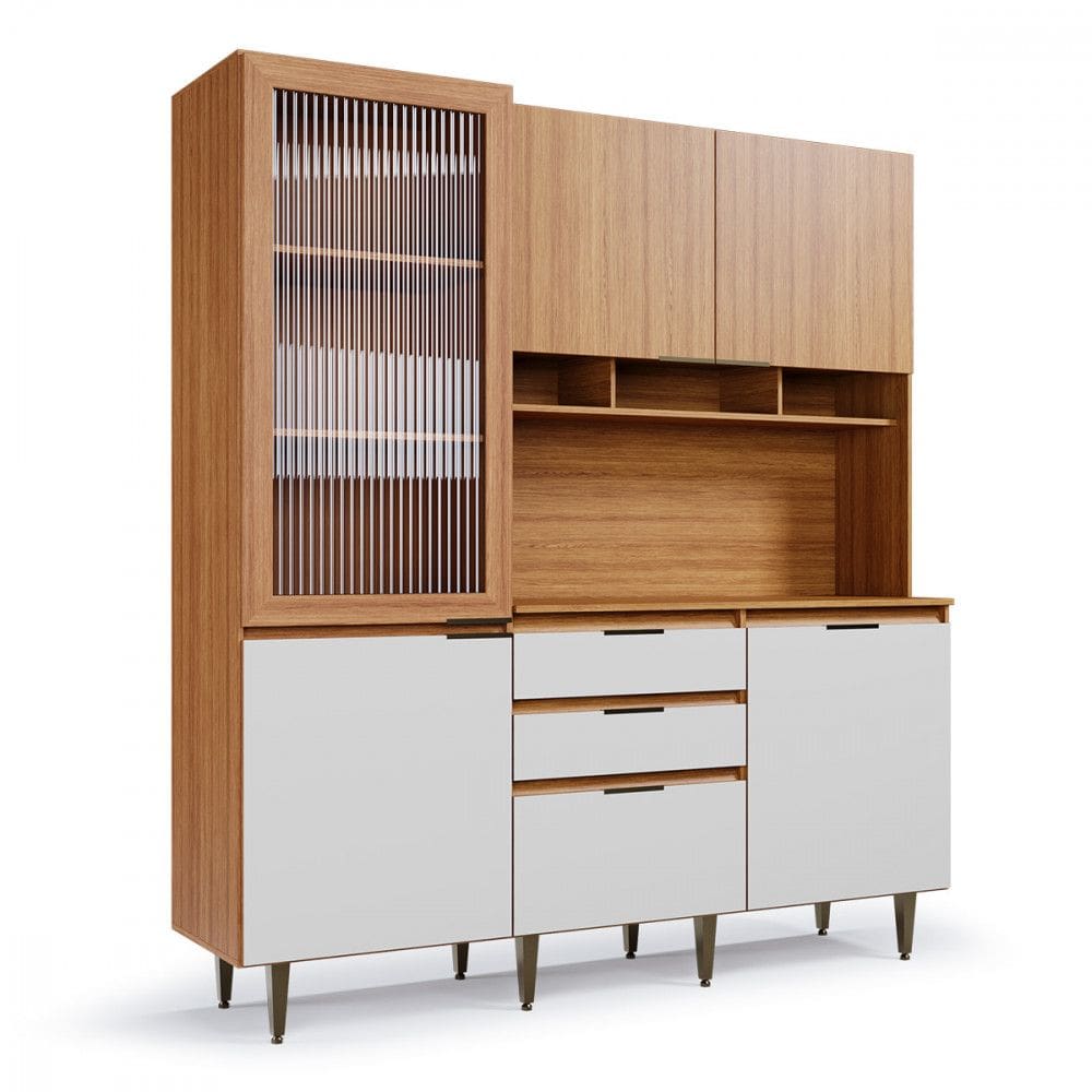 Arm?rio de Cozinha Superiore 5 Portas 3 Gavetas Freij? Off White Batrol