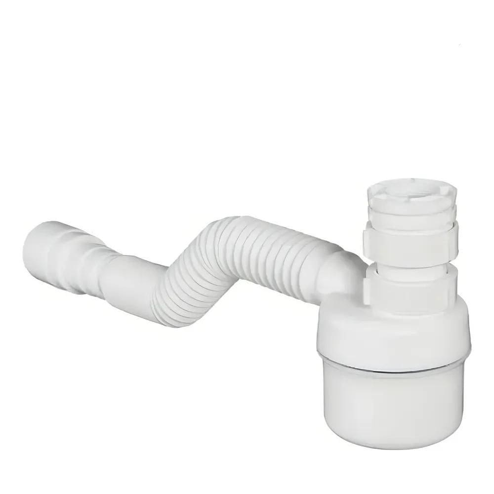 Sifão Com Copo Universal Ajustável Flexível Branco Tigre