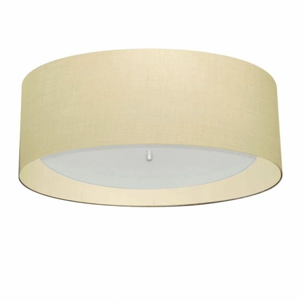 Plafon Para Dormitório Cilíndrico Sd-3008 Cúpula Cor Algodão Crú Bege