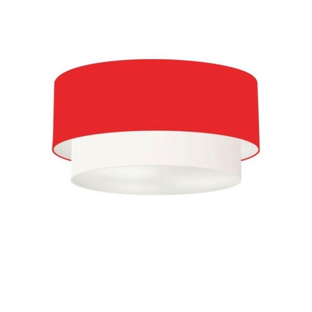 Plafon Para Corredor Cilíndrico Sc-3017 Cúpula Cor Vermelho Branco