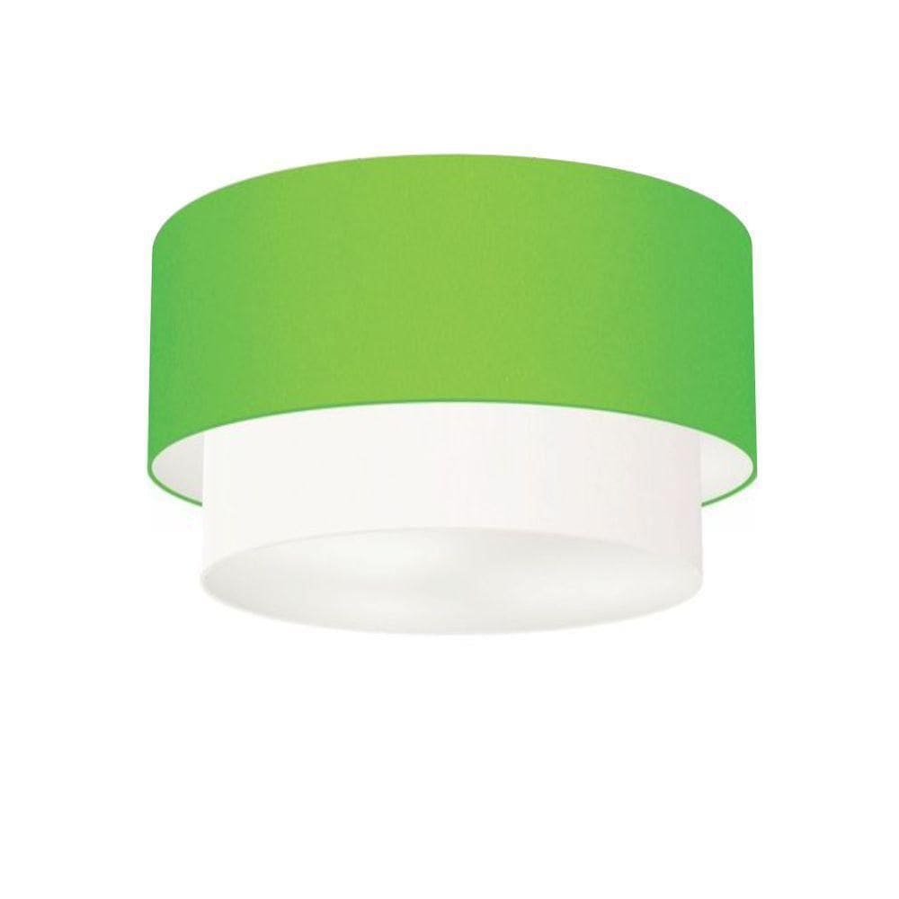Plafon De Sobrepor Cilíndrico Sp-3045 Cúpula Cor Verde Limão Branco