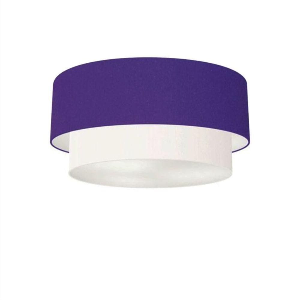 Plafon Para Banheiro Cilíndrico Sb-3017 Cúpula Cor Roxo Branco