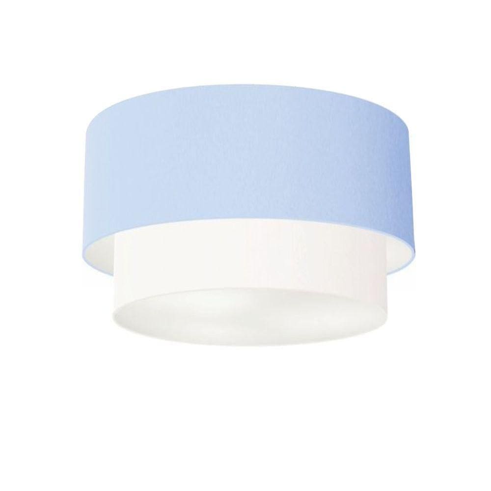 Plafon Para Banheiro Cilíndrico Sb-3045 Cúpula Cor Azul Bebê Branco