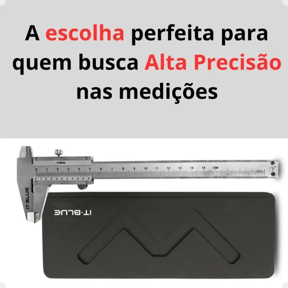 Paquimetro Manual Universal Analogico 150Mm Aço Inox Estojo