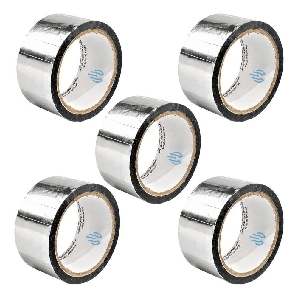 5 Fita Metalizada 45Mm X 45 Metros Isolamento Caixa Isopor