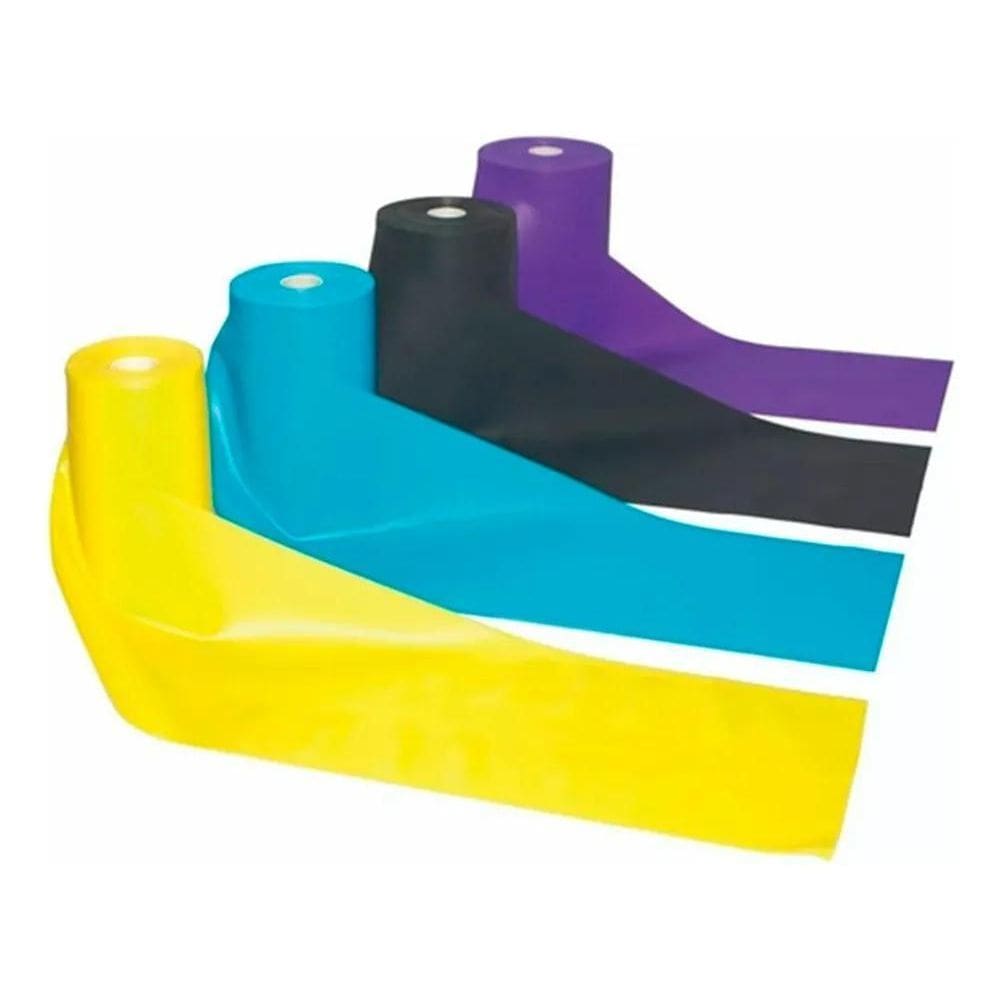 Kit Ioga- Faixa Elástica 4 Intensidades Tipo Theraband 1,50M