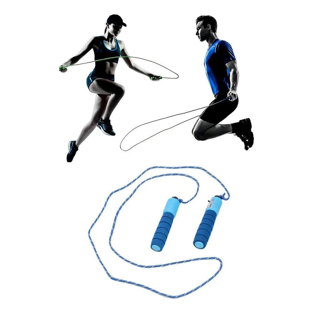 Corda Pular Com Contador Crossfit Funcional Aeróbico Cor Azu