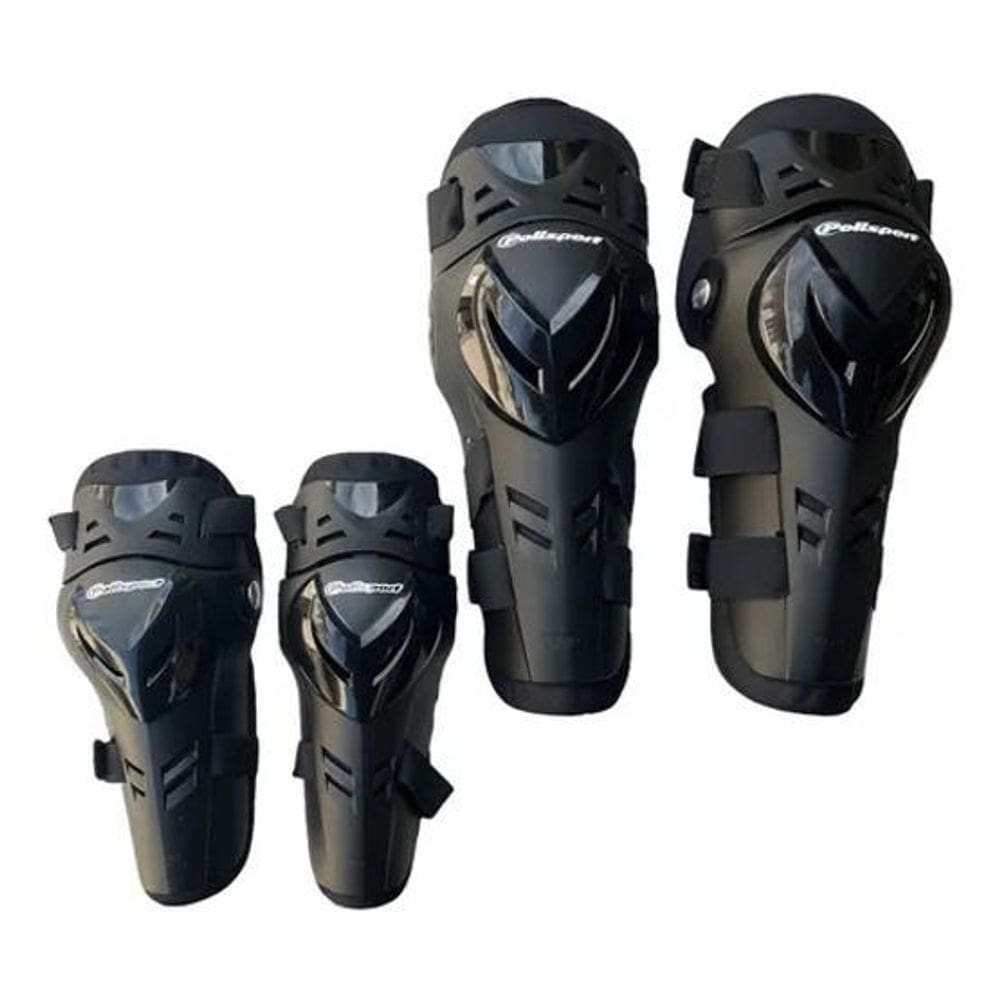 Kit Joelheira E Cotoveleira Polisport Devil Cor Preto Tamanh