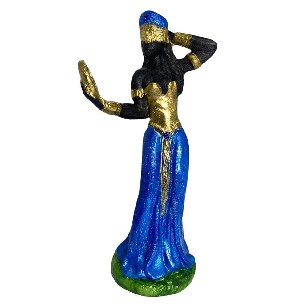 Escultura De Orixá Oxum Azul 15 Cm Em Resina