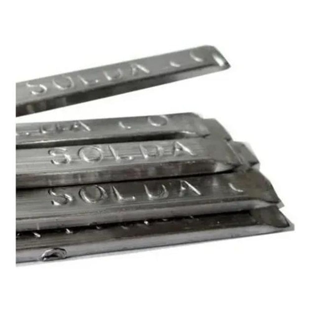 02 Barras Vareta Verga Estanho Solda 50X50 Aprox. 130G Cobix