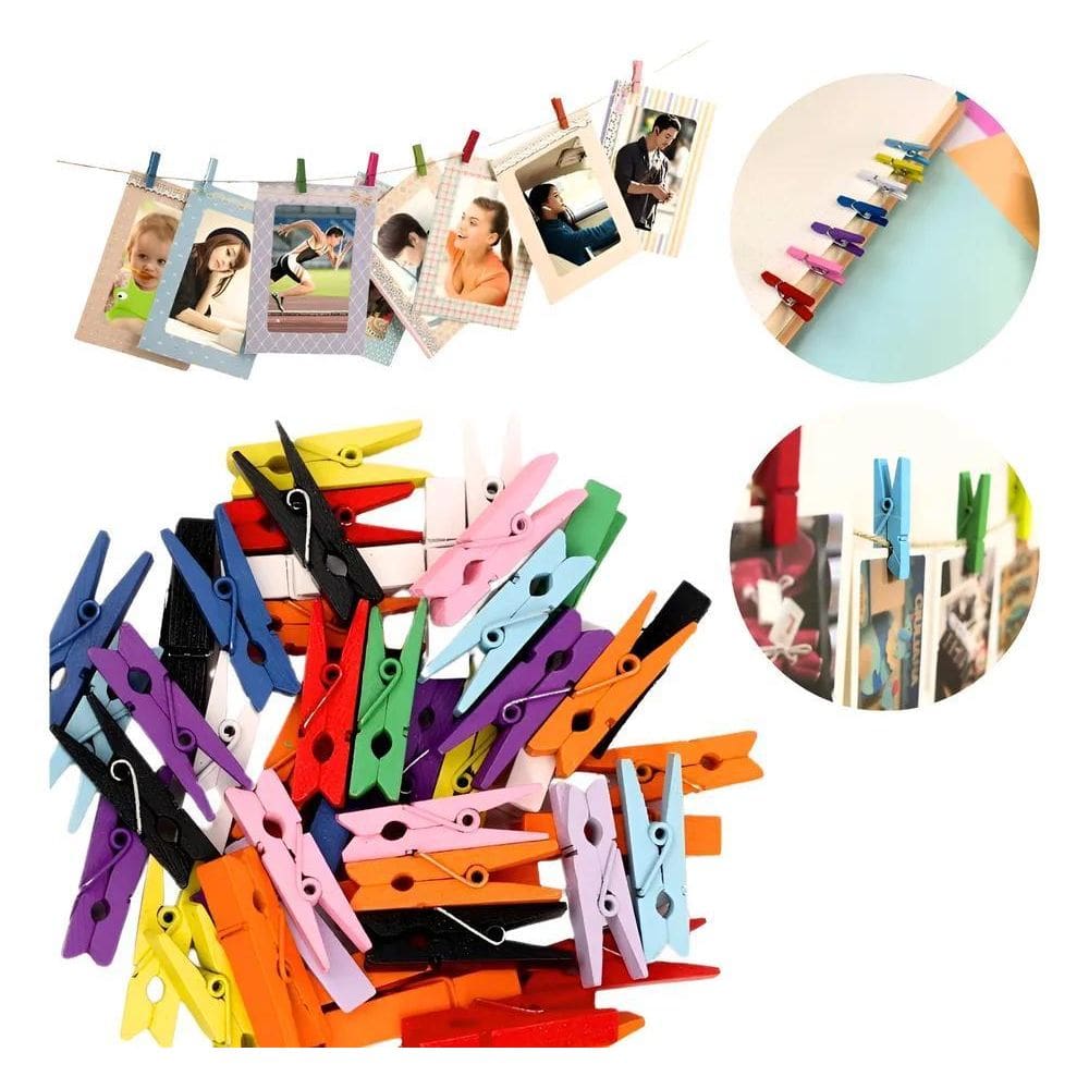 Kit 120 Mini Pregador Prendedor Madeira Colorido Fotos Artes
