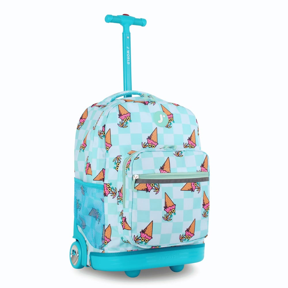 Mochila com rodinhas J World Sunrise 18, viagem escolar para meninos/meninas