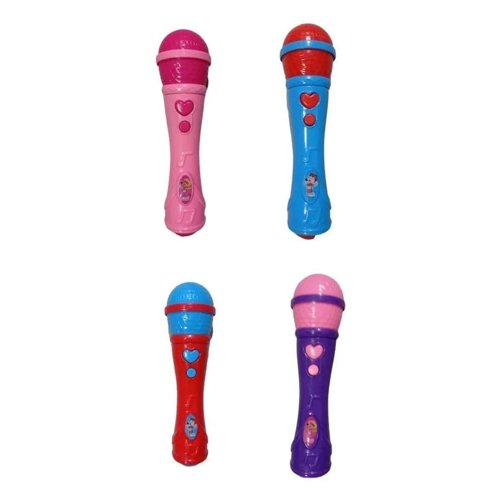 Microfone Infantil Brinquedo Musical Karaokê Cor Menina