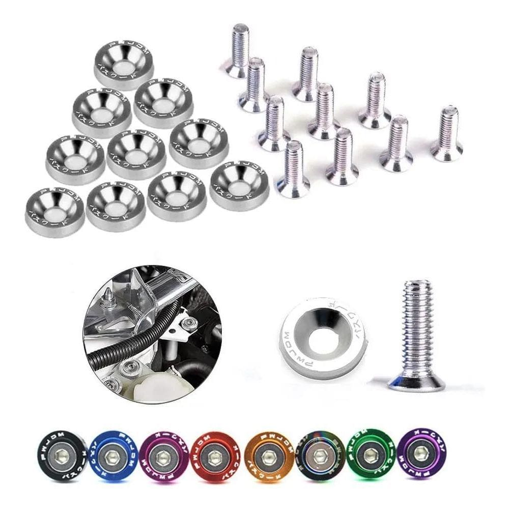 Kit 10 Parafuso Arruela Anodizadas M6X20Mm Jdm Tuning Carro