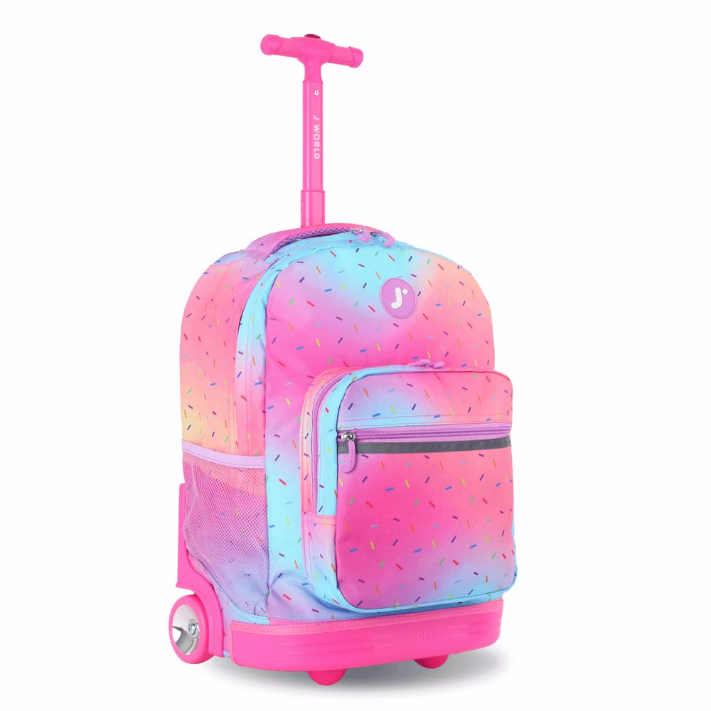Mochila com rodinhas J World Sunrise 18 para meninos e meninas