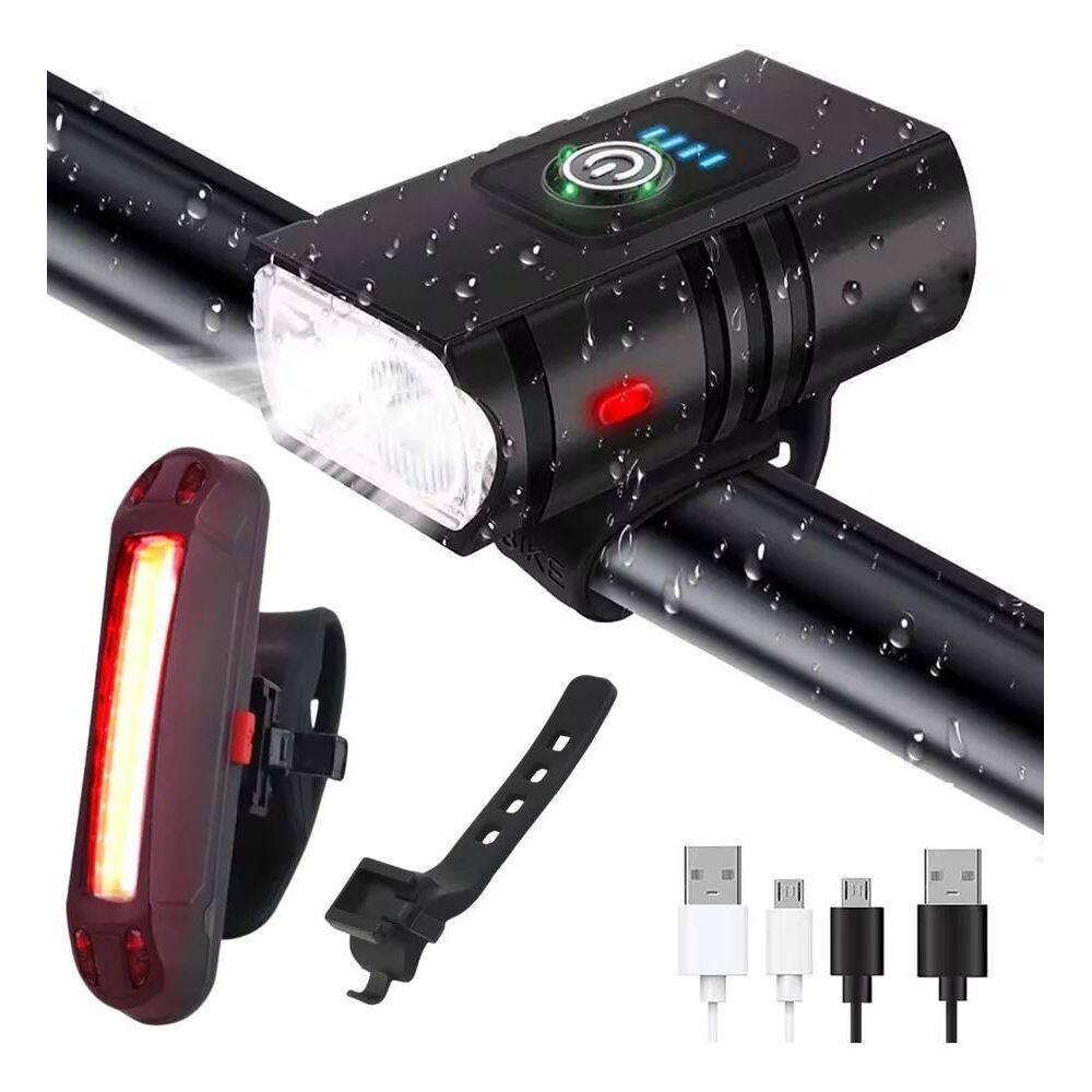 Farol Forte Bike Recarregável Profissional Sinalizador