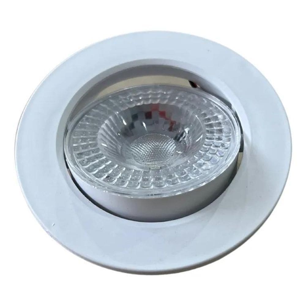 Spot Redondo 7W Super Led Direcionável De Embutir Branco Fri