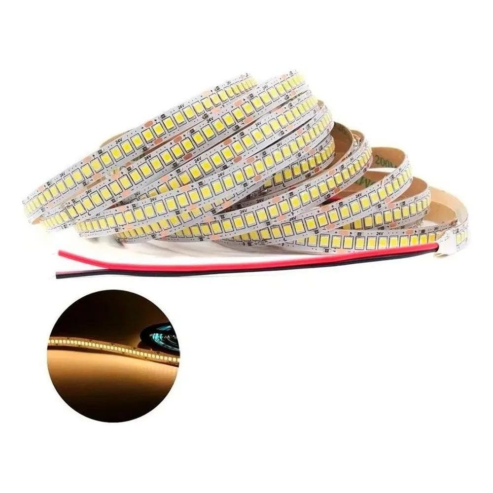 Super Fita Led 2835 5M 20W/M 240 Leds/M Luz Branco-Quente