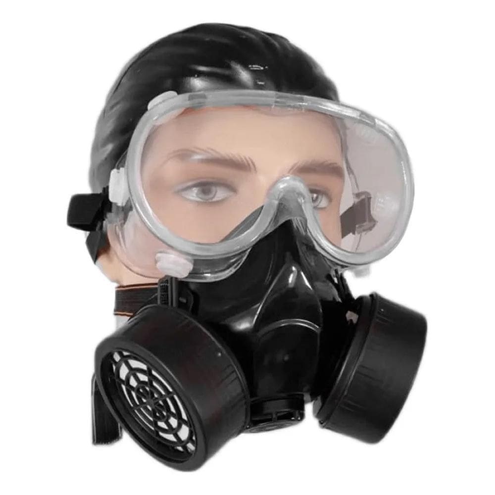 5X Kit Máscara Respirador Facial 2 Filtros Químico Gases Ócu