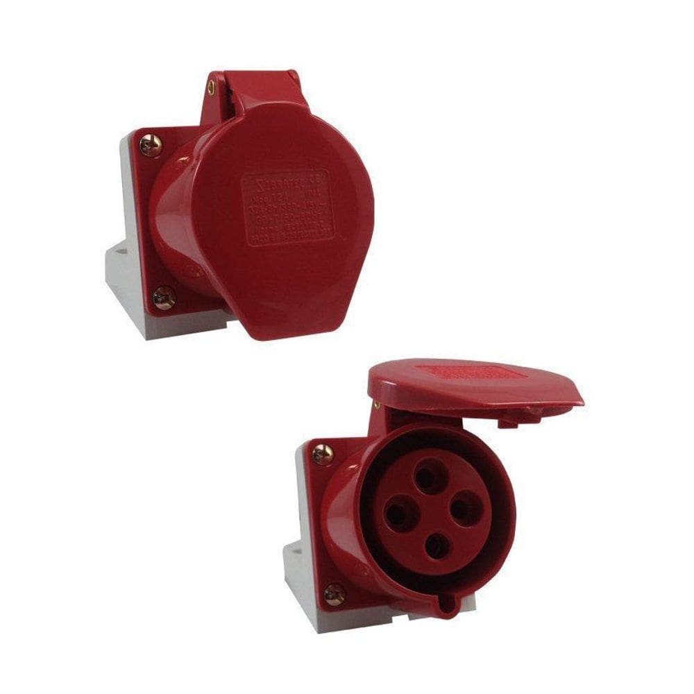 Tomada 124 Vermelho 3P+T 380V 32A - Sibratec