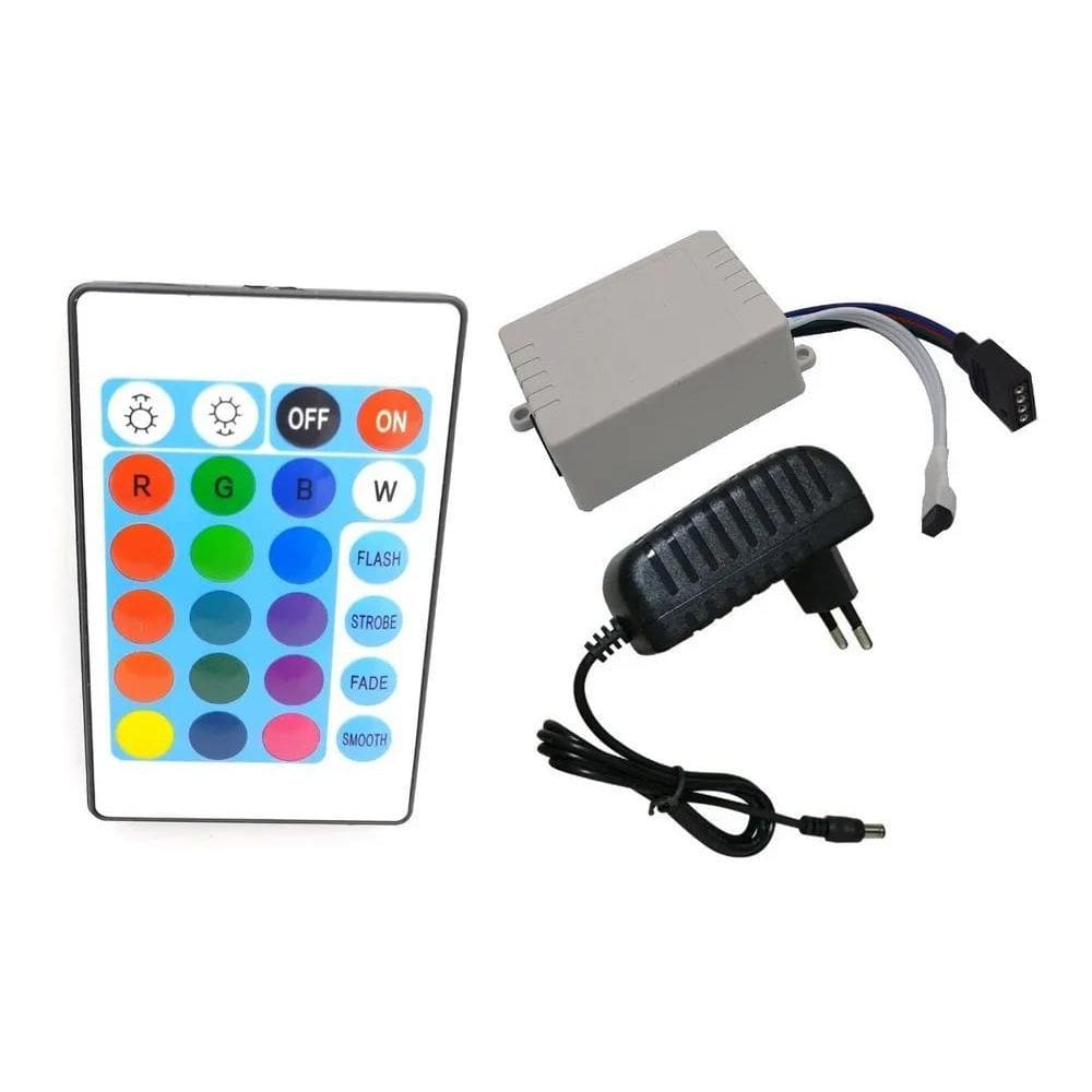 Controle Com Fonte Controladora Para Fita Led Rgb 3528 E 5050