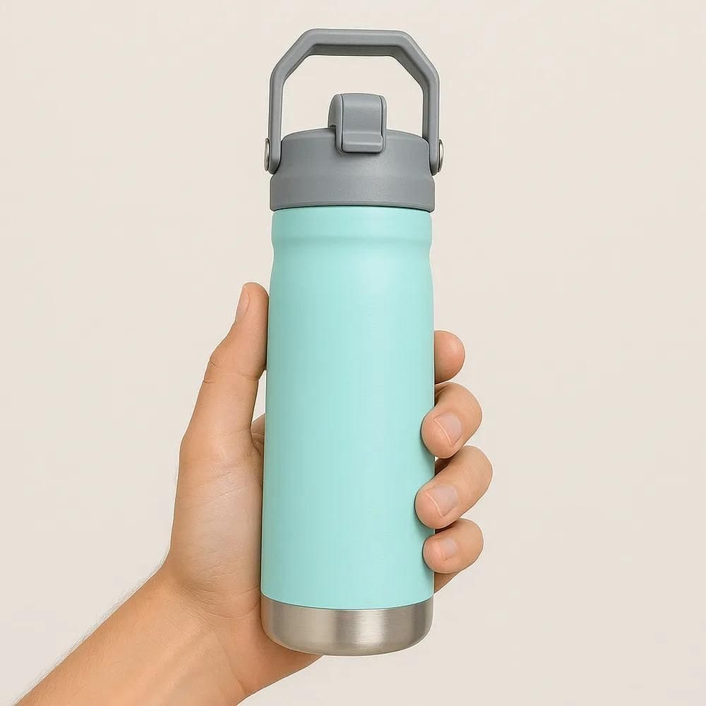 Garrafa Térmica 900Ml Flip Squeeze Alça Canudo Academia