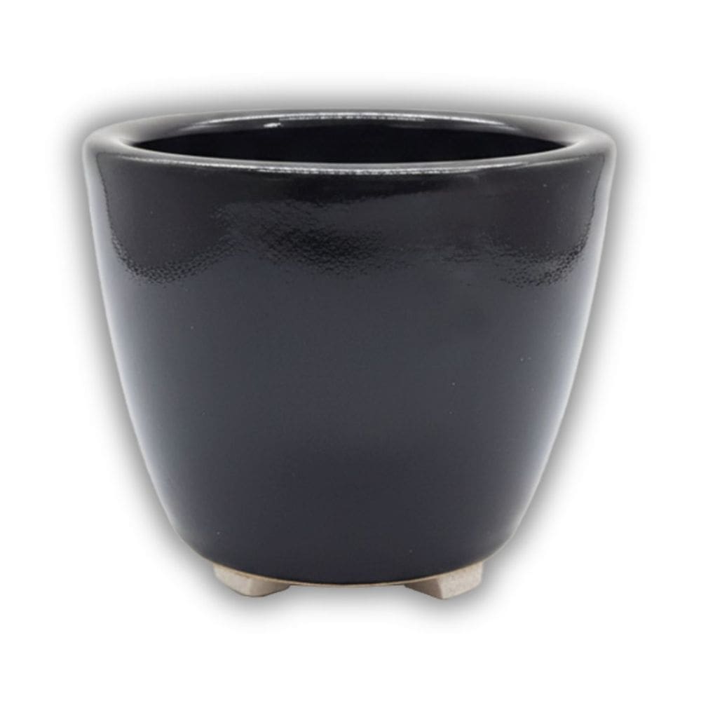 Vaso Cerâmica Esmaltado Kalanchoe (06) Preto BURGUINA