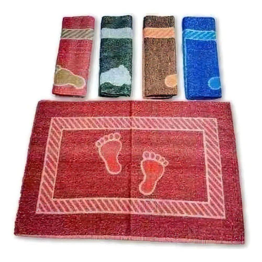 Kit 05 Toalha Piso Banheiro Pezinho Jogo Tapete  Cor