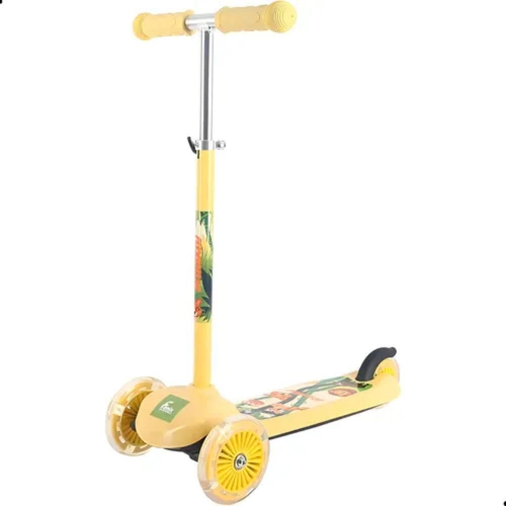 Patinete 3 Rodas Com Luzes Animais da Selva PTA-02P - Fenix