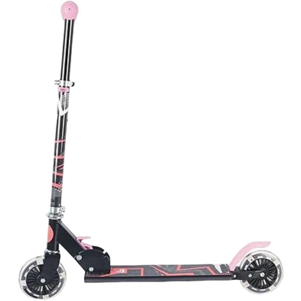Patinete Ajustável 2 Rodas Com Luzes Rosa - Fenix