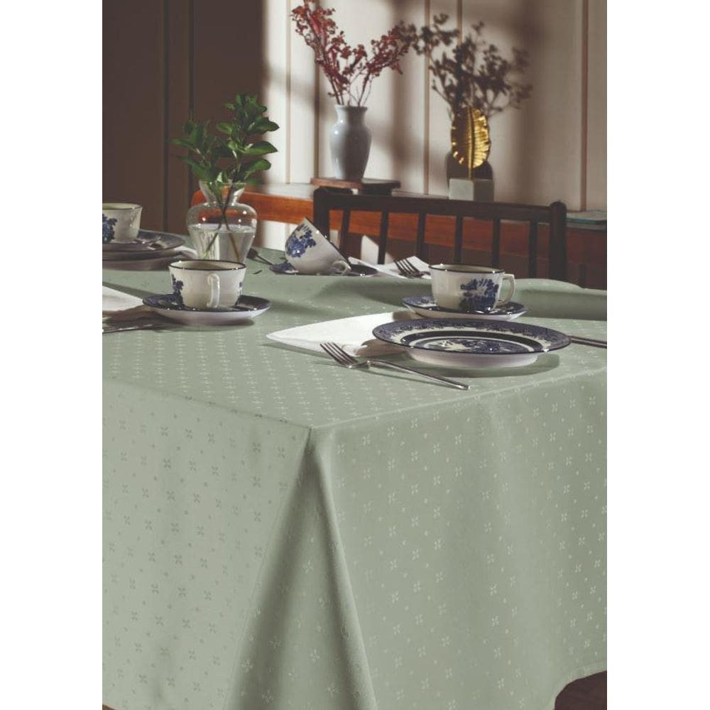 Toalha Mesa Retangular 8 Lugares Jacquard Requinte Verde