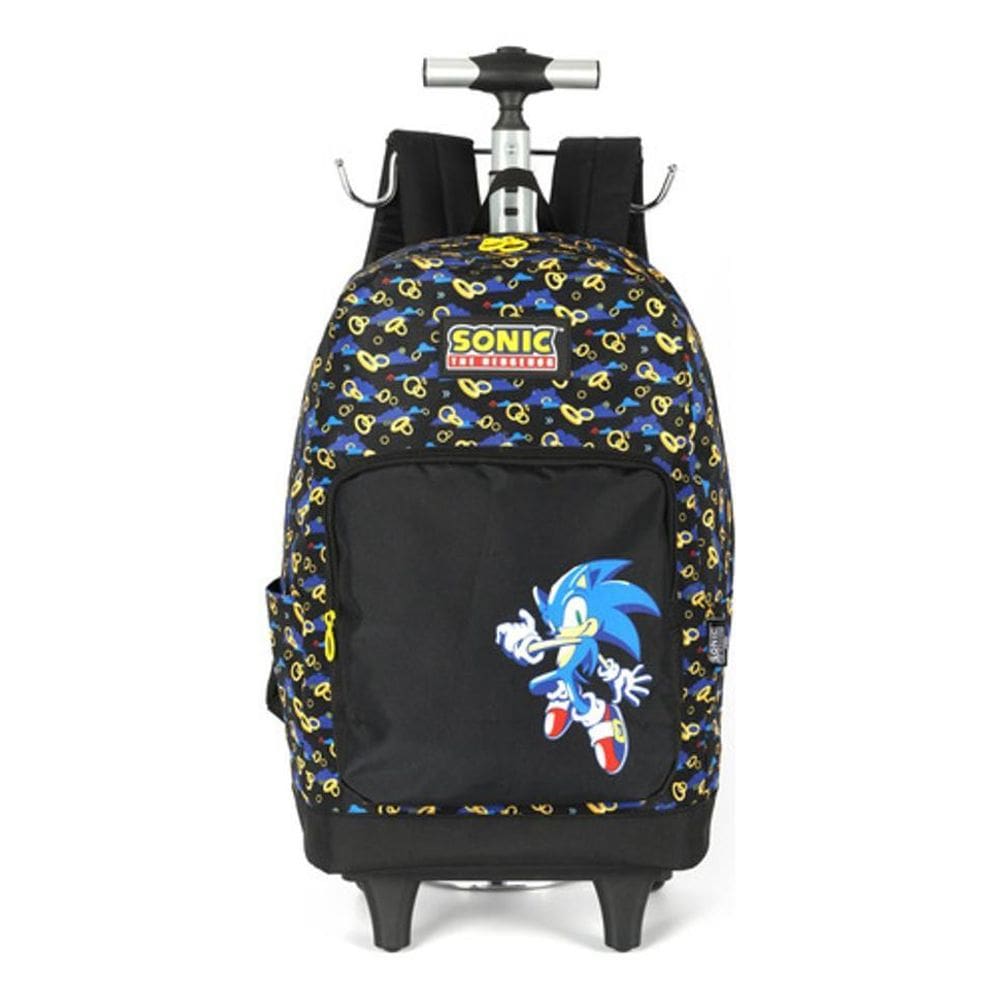 Mochila Carrinho Rodinhas Alça Costas  Sonic