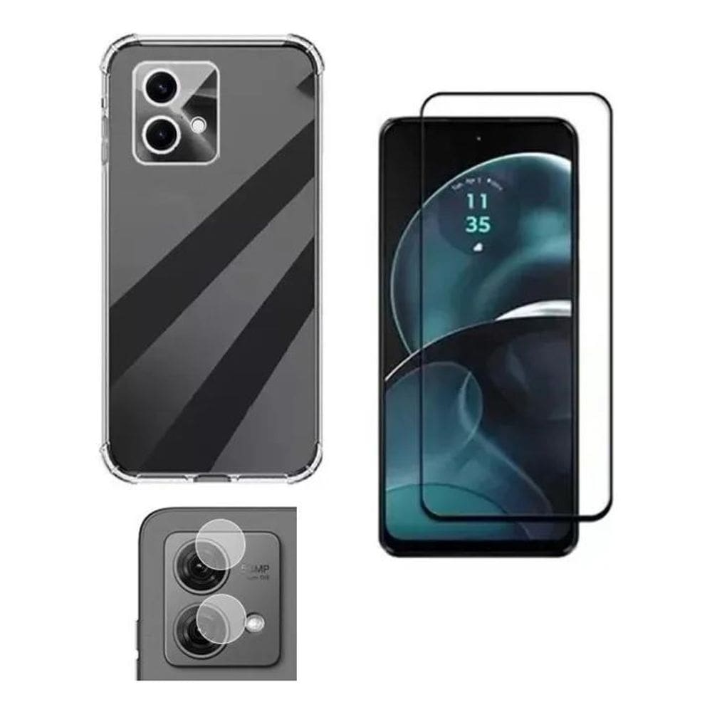 5X Kit Capa Capinha + Pelicula 3D + P Camera Para Moto G84 5