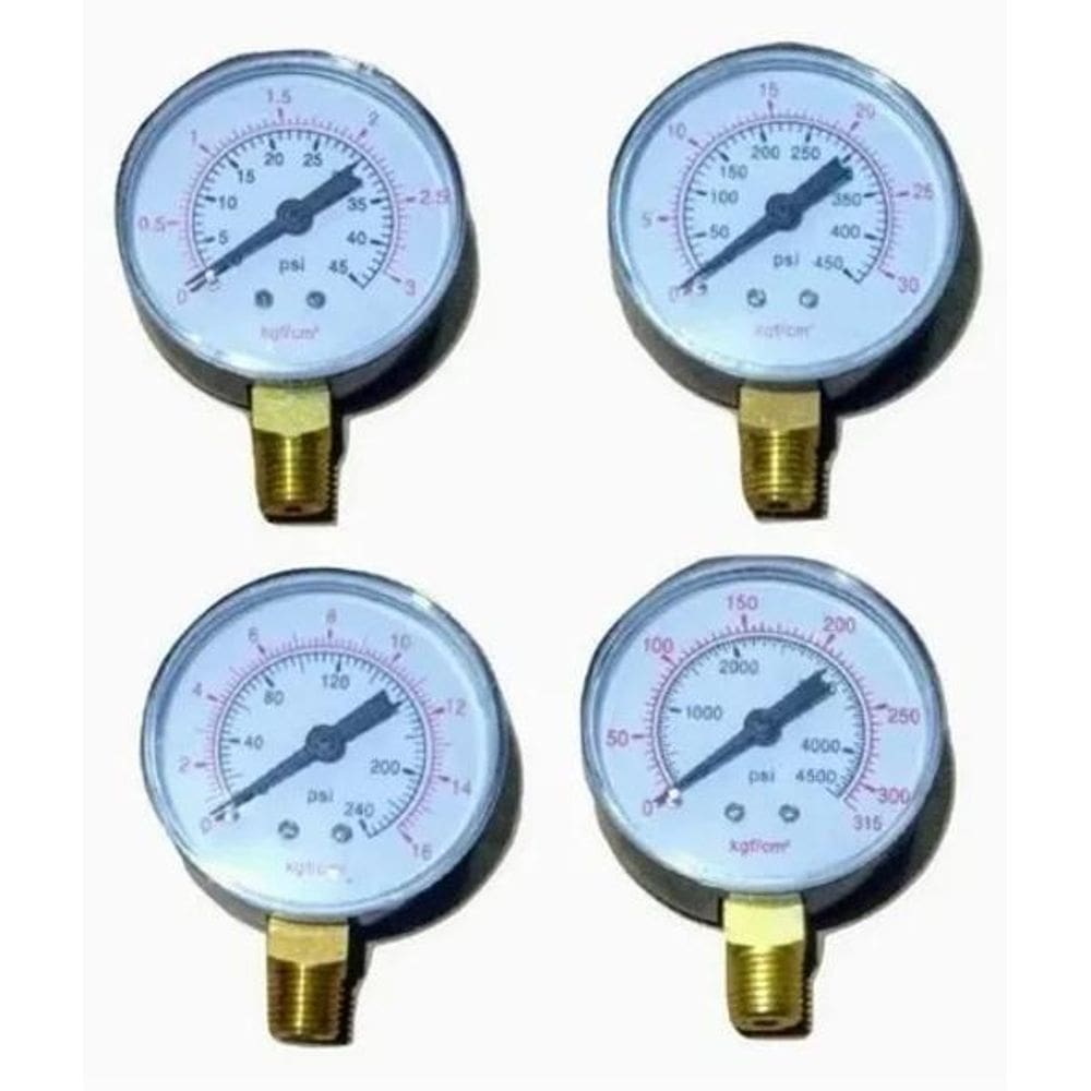 4 Manometro Relógio Par Casal Alta Baixa Acetileno Oxigenio