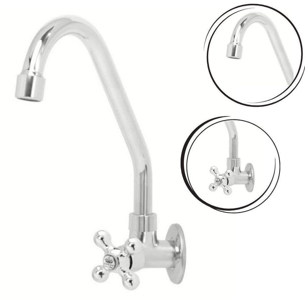 Torneira Cozinha Bica Móvel Metal C33 Parede Império Ind